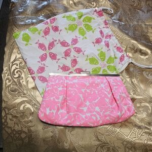 Lilly Pulitzer Pink‎ and Green Clutch